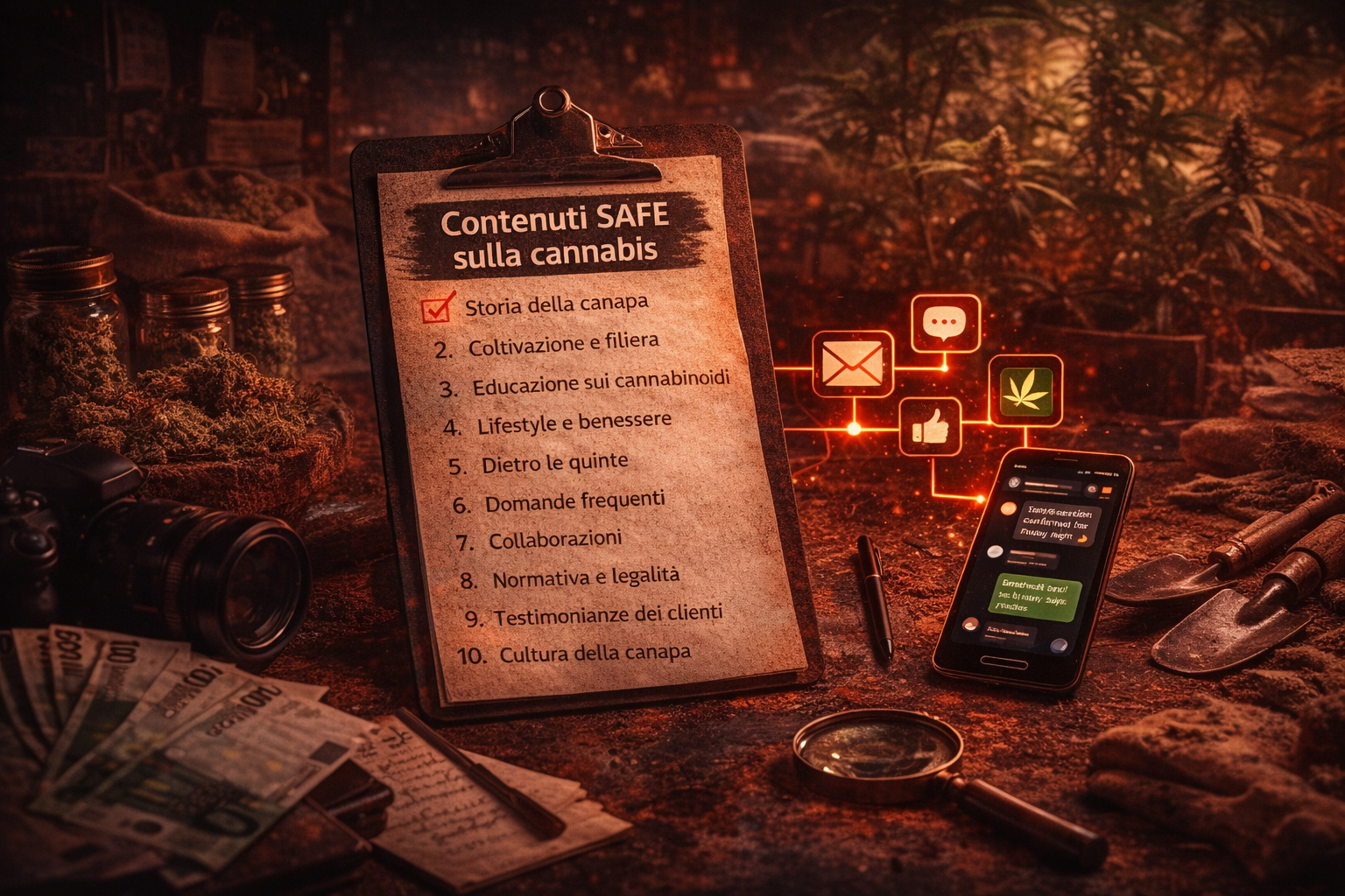 10 idee di contenuto “safe” che ti fanno vendere cannabis senza parlare di sballo